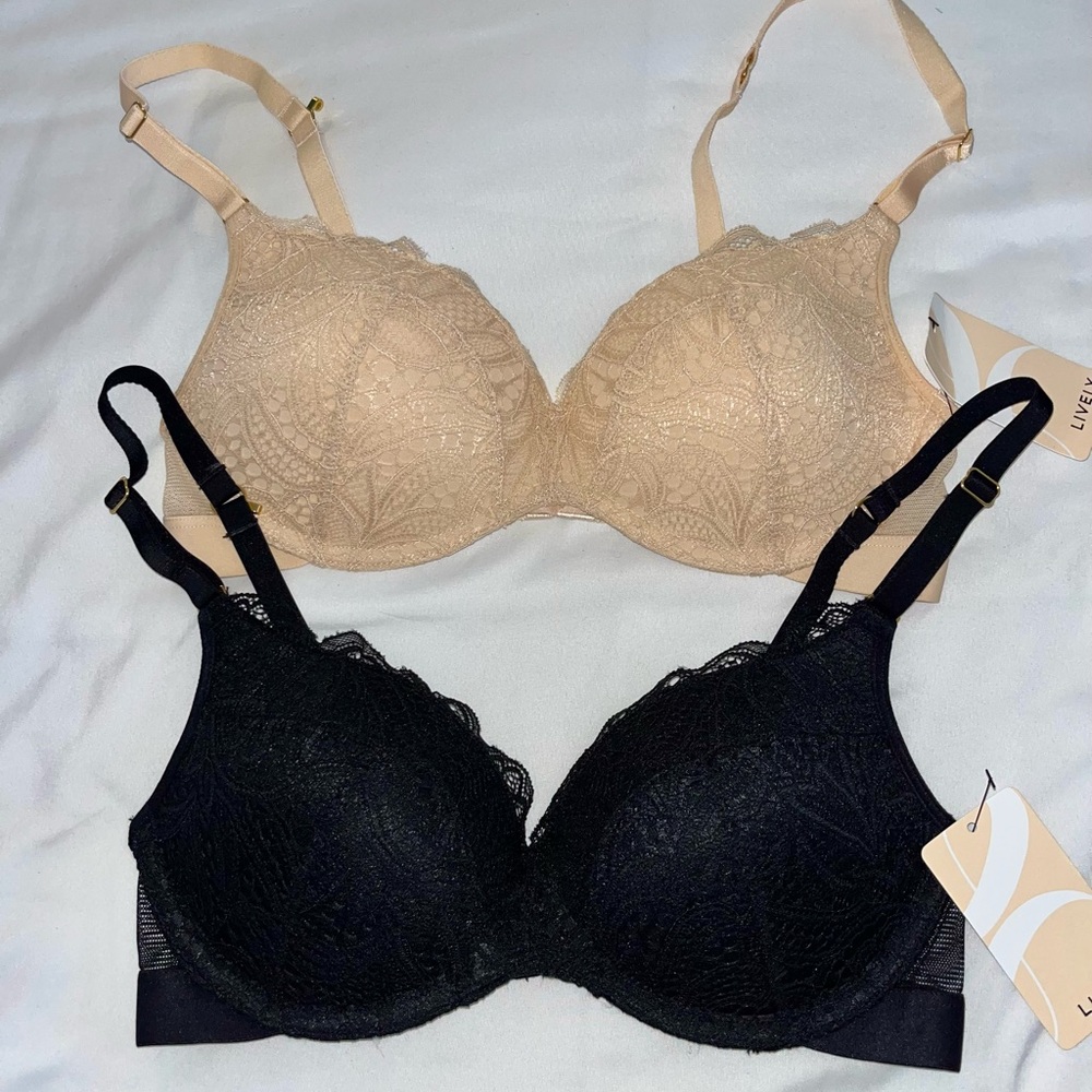 Lively Black and Cream Lace Bras